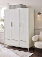White Bronx Oak Effect Triple, 2 Drawers Wardrobe - Image 3 of 8