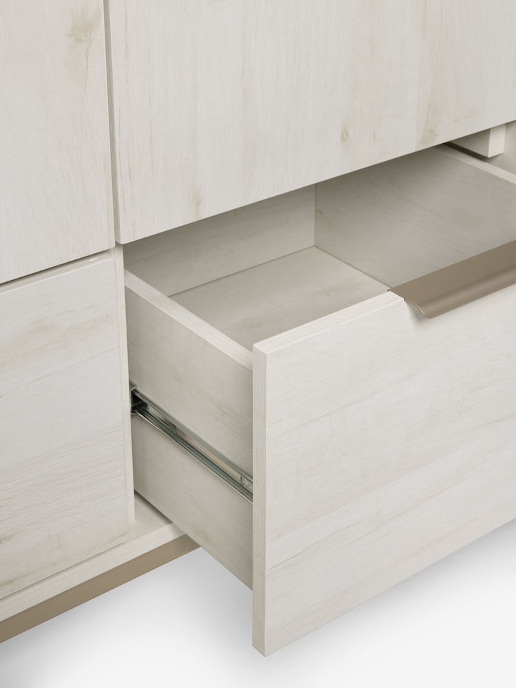 White Bronx Oak Effect Triple, 2 Drawers Wardrobe - Image 8 of 8