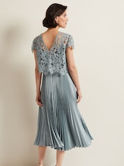 Phase Eight Grey Dana Lace Double Layer Dress - Image 2 of 7