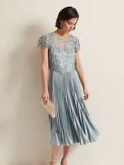 Phase Eight Grey Dana Lace Double Layer Dress - Image 3 of 7