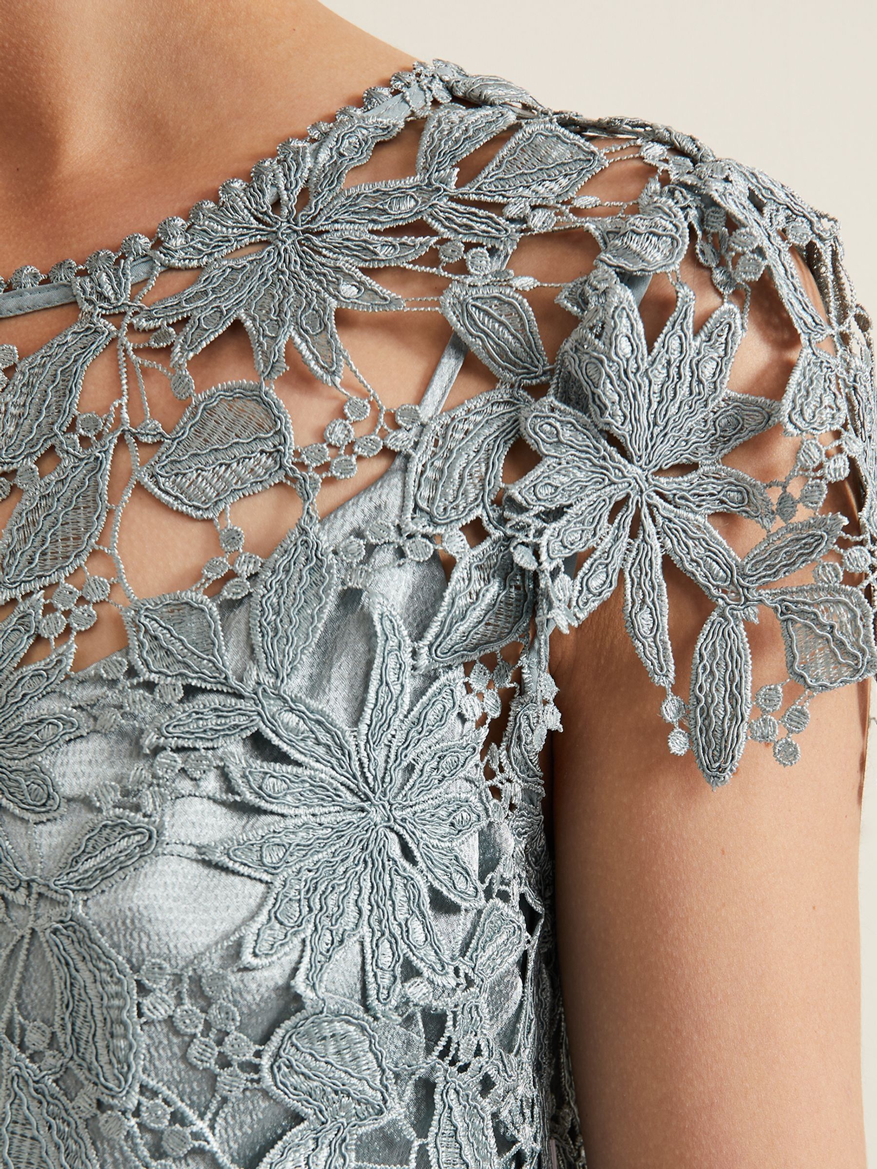 Buy Phase Eight Grey Dana Lace Double Layer Dress from Next Oman