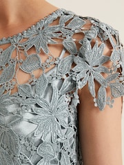 Phase Eight Grey Dana Lace Double Layer Dress - Image 6 of 7