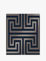 Blue Chic Geometric Fretwork 10M Wallpaper - Image 2 of 4