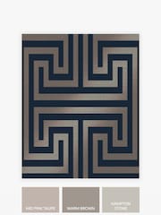 Blue Chic Geometric Fretwork 10M Wallpaper - Image 3 of 4