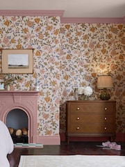 Joules Pink Scot Floral 10M Wallpaper - Image 1 of 4