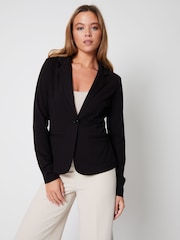 Schwarz - Threadbare Einreihiger Ponte-Blazer aus Jersey - Bild 1 von 4