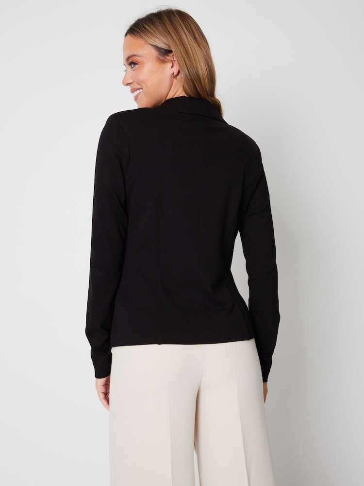 Schwarz - Threadbare Einreihiger Ponte-Blazer aus Jersey - Bild 2 von 4