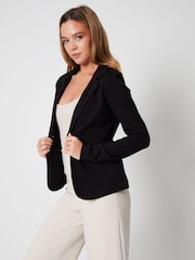 Schwarz - Threadbare Einreihiger Ponte-Blazer aus Jersey - Bild 3 von 4
