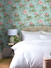 Blue Mauve Birds & Blooms Wallpaper - Image 1 of 4