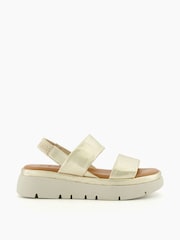 Dune London Gold Location Padded Flatform Sandals - Image 1 of 5