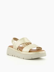 Dune London Gold Location Padded Flatform Sandals - Image 3 of 5