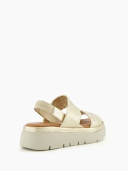 Dune London Gold Location Padded Flatform Sandals - Image 4 of 5