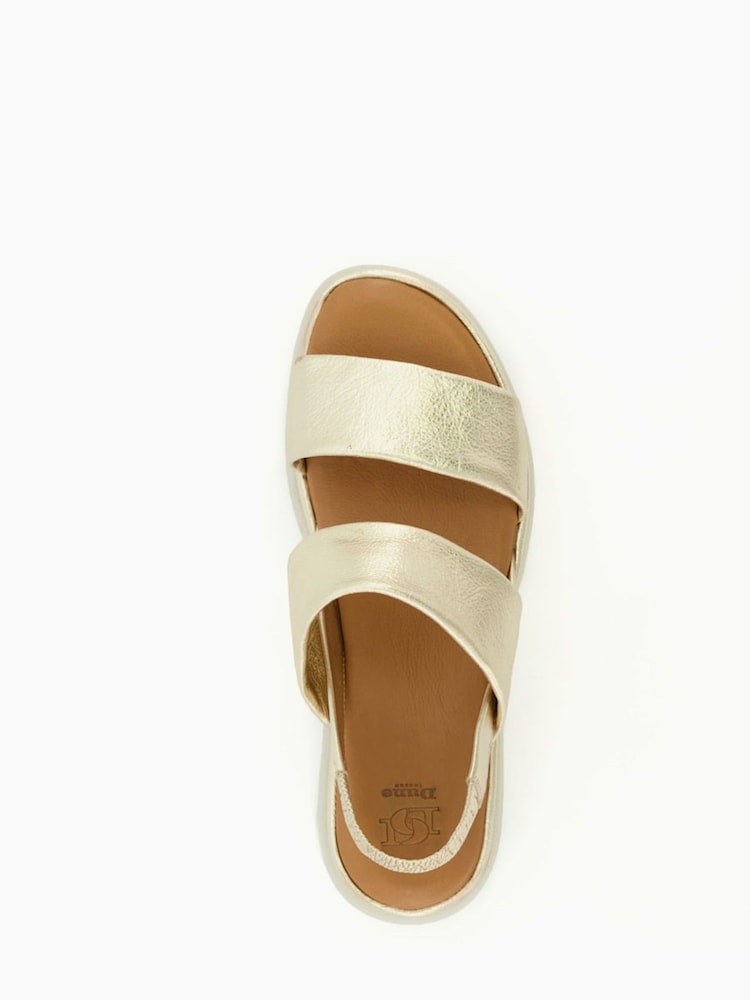 Dune London Gold Location Padded Flatform Sandals - Image 5 of 5
