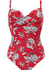 Pour Moi Red Freedom Lightly Padded U/W Twist Front Control Swimsuit - Image 5 of 5