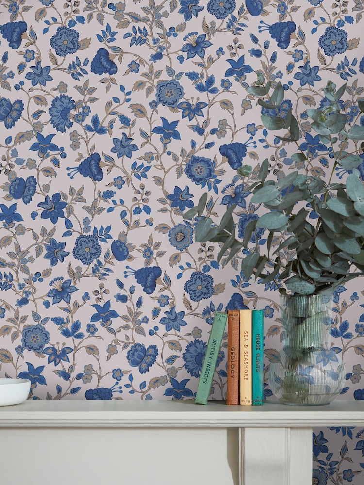 Joules Blue Trailing Scot 10M Wallpaper - Image 1 of 4 Joules Blue Trailing Scot 10M Wallpaper - Image 1 of 4