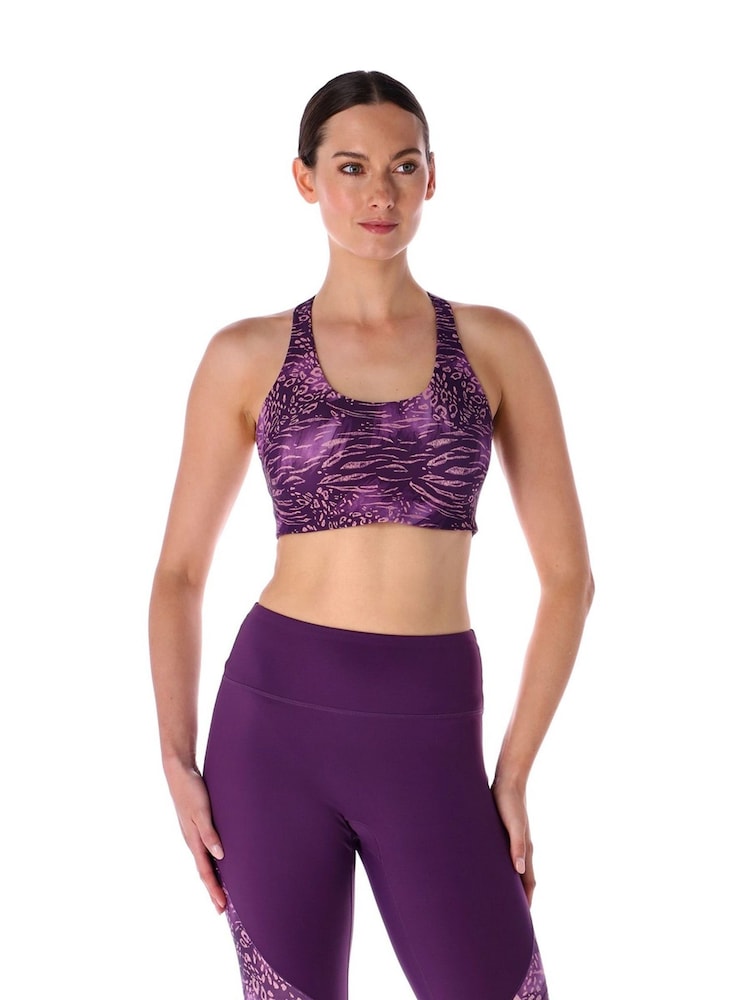 Ted Baker Sport Purple High Support Adjustable Sports Bra - Image 1 of 4 Ted Baker Sport Purple High Support Adjustable Sports Bra - Image 1 of 4