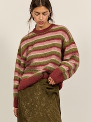 BHOEM Multi Brushed Striped Crew-Neck Sweater - Image 4 of 4