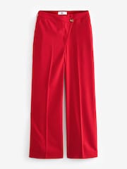 Red Asymmetric Wide Leg Trousers - Image 1 of 6
