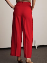 Red Asymmetric Wide Leg Trousers - Image 3 of 6