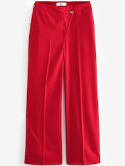 Red Asymmetric Wide Leg Trousers - Image 5 of 6