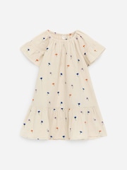 ARKET Cream Embroidered Frill Dress - Image 1 of 1