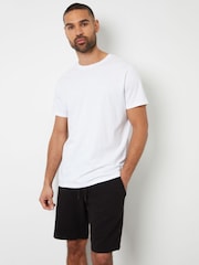 Threadbare Black Rib Sweat Shorts - Image 1 of 4