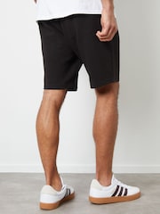 Threadbare Black Rib Sweat Shorts - Image 2 of 4