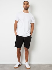 Threadbare Black Rib Sweat Shorts - Image 4 of 4