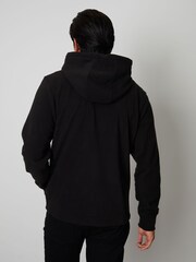 Threadbare Black Micro Fleece Zip Through Hooded Jacket - Image 2 of 4