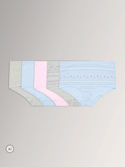 Braguitas completas con estampado Fairisle de Yours Curve 5 Pack - Imagen 1 de 9