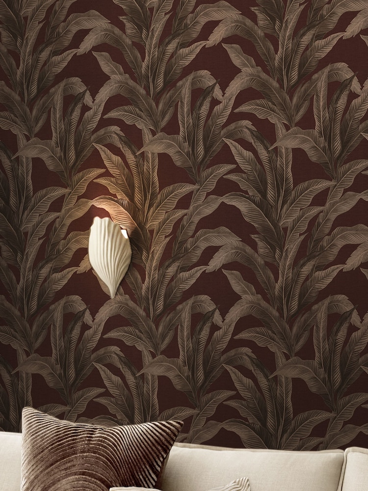 Damson Glamtique Leaf 10M tapetes - Attēls 1 no 5 Damson Glamtique Leaf 10M tapetes - Attēls 1 no 5