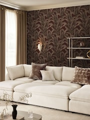 Damson Glamtique Leaf 10M tapetes - Attēls 2 no 5