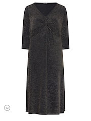 Қара - Evans Sparkle Knot Front Dress - 6суретінің 5 суреті