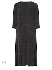 Қара - Evans Sparkle Knot Front Dress - 6суретінің 6 суреті