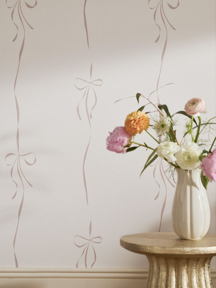 Pink Antoinette Bow 10M Wallpaper - Image 1 of 5 Pink Antoinette Bow 10M Wallpaper - Image 1 of 5