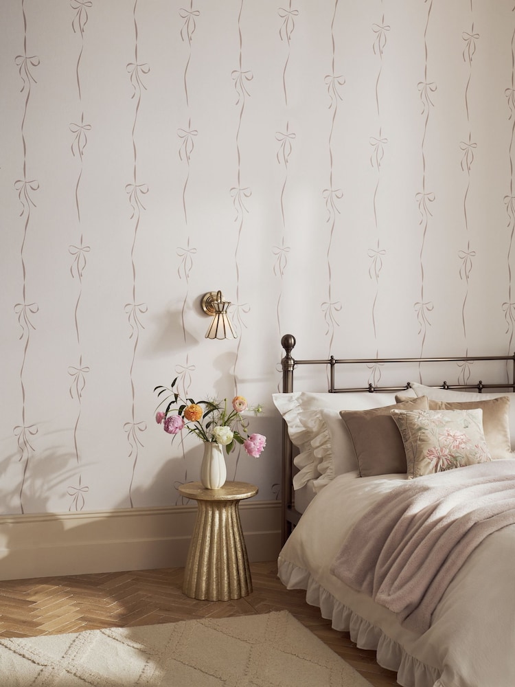 Pink Antoinette Bow 10M Wallpaper - Image 2 of 5 Pink Antoinette Bow 10M Wallpaper - Image 2 of 5