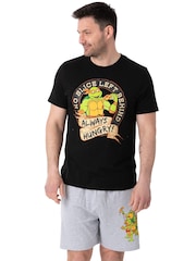 Vanilla Underground Black Mens Ninja Turtles Printed Pyjamas - Image 1 of 8