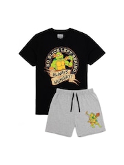 Vanilla Underground Black Mens Ninja Turtles Printed Pyjamas - Image 2 of 8