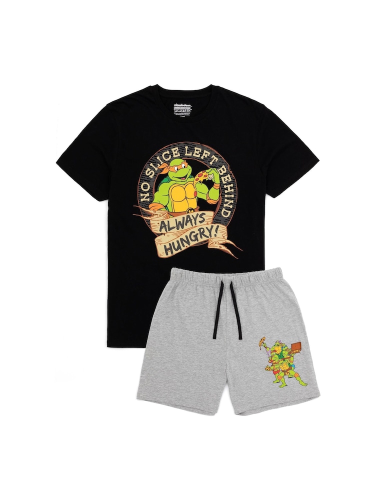 Vanilla Underground Black Mens Ninja Turtles Printed Pyjamas - Image 2 of 8