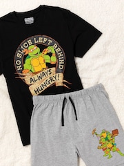 Vanilla Underground Black Mens Ninja Turtles Printed Pyjamas - Image 3 of 8