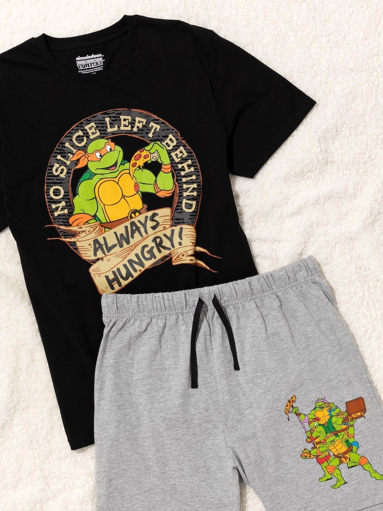 Vanilla Underground Black Mens Ninja Turtles Printed Pyjamas - Image 3 of 8