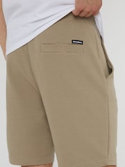 Threadbare Brown Rib Sweat Shorts - Image 4 of 4