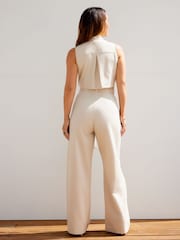 Myleene Klass Cream Sleeveless Tailored Jumpsuit - Image 2 of 9