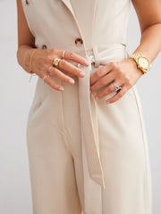 Myleene Klass Cream Sleeveless Tailored Jumpsuit - Image 9 of 9