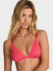 Victoria's Secret Wild Watermelon Pink Triangle Geo Dot Lace Unlined Bralette - Image 1 of 2