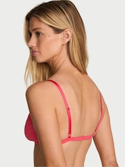 Victoria's Secret Wild Watermelon Pink Triangle Geo Dot Lace Unlined Bralette - Image 2 of 2