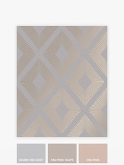 Papel pintado de 10 m con diseño geométrico y elegante de rombos - Imagen 3 de 4
