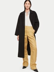 Jigsaw Long Double Faced Black Wool Coat - Image 5 of 6