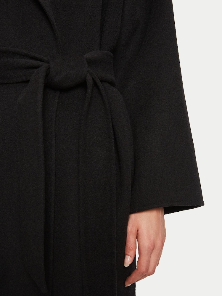 Jigsaw Long Double Faced Black Wool Coat - Image 6 of 6