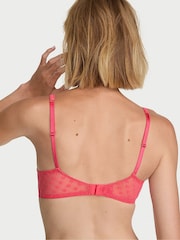 Victoria's Secret Wild Watermelon Pink Unlined Balcony Geo Dot Lace Bra - Image 2 of 2